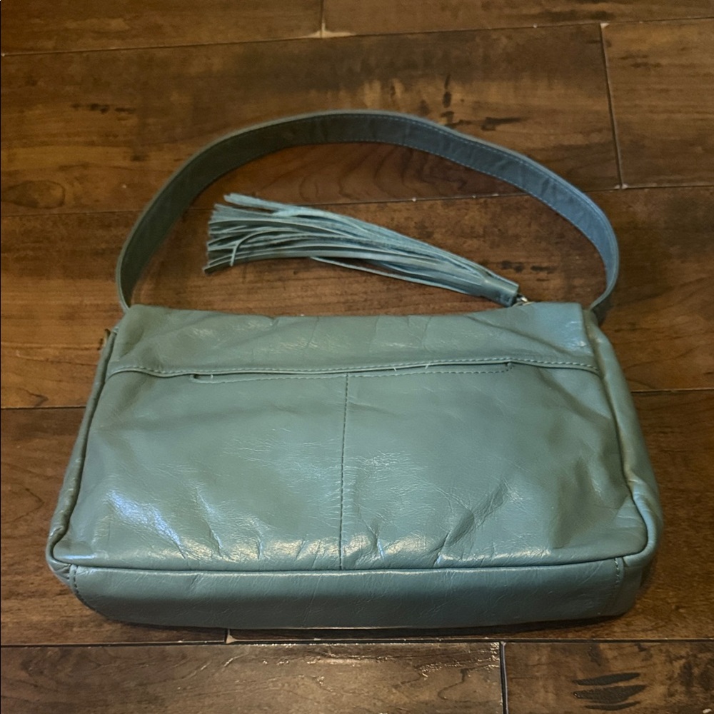 BOHO Blue Green Genuine Leather Shoulder Bag. Like New.